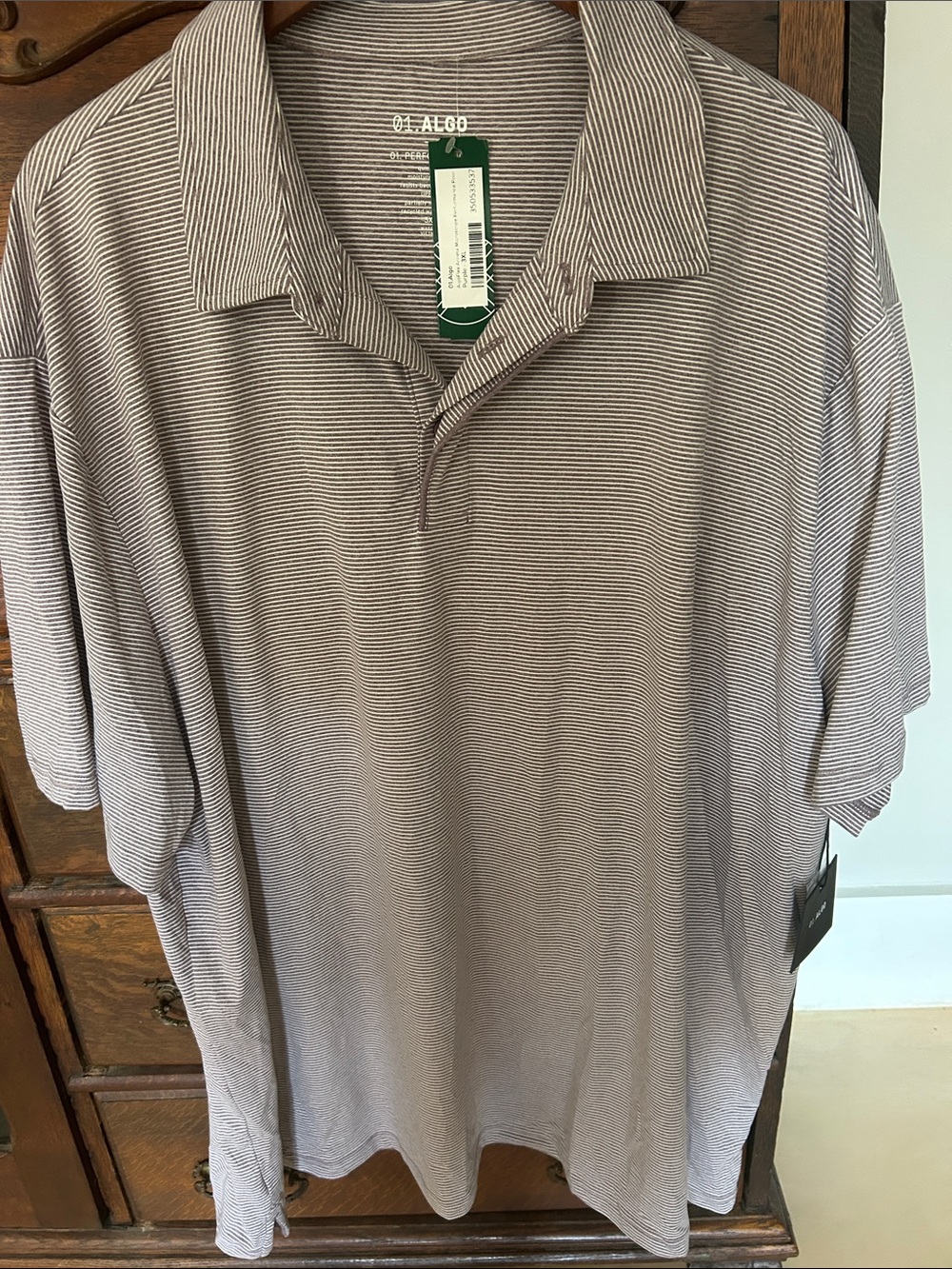 C. ALGO Men's Lt. Purple Micro-Stripe Polo
